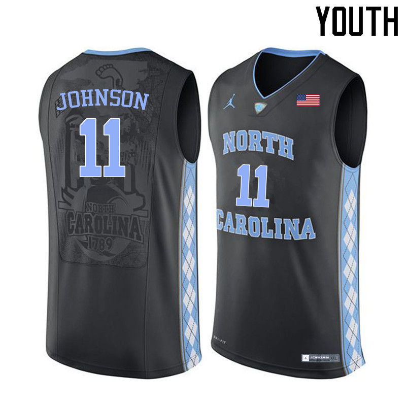 Youth North Carolina Tar Heels #11 Brice Johnson College Basketball Jerseys Sale-Black